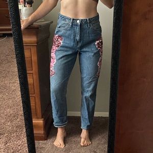 TopShop Mom Jeans with Flowers